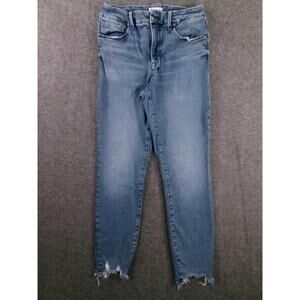 Good American Jeans Womens 8 29 Blue Skinny Good Legs Cigarette Mid Rise Cropped